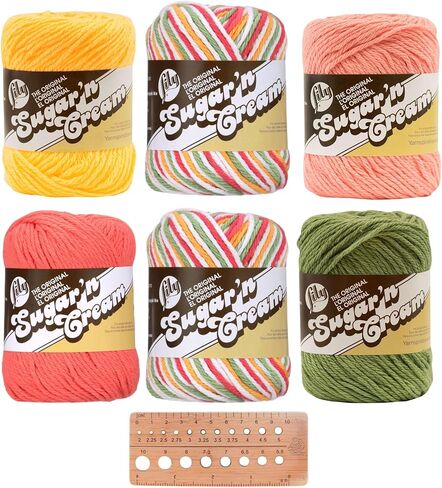 Lily Sugar 'n Cream Yarn - 100% Cotton - Assortment (Cool Breeze) in Kuwait