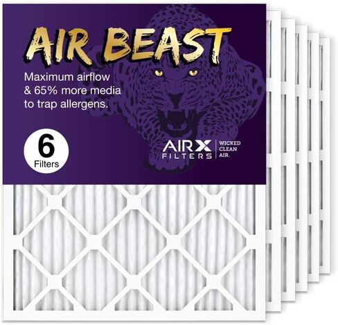 AIRx Filters 16x25x1 Air Filter MERV 11 Pleated HVAC AC Furnace Air Filter, Air Beast 6-Pack Made in the USA in Kuwait