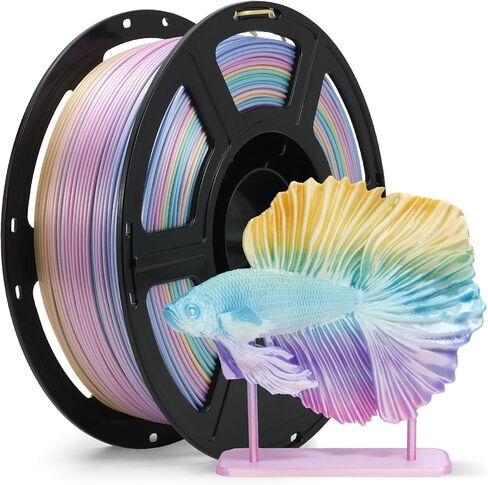 FLASHFORGE Silk Dual Color Filament, Blue to Silver Gradient, Smooth Color-Changing 3D Printer Filament 1kg (2.2lbs) Spool, 3D Printing Filament Easy to Use and Fits for Most FDM 3D Printers in Kuwait