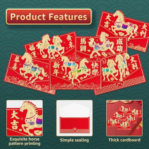 Chinese New Year 2025 Cute Snake Red Envelopes, Money Envelopes for Cash,Lunar Festival hongbao 30Pcs in Kuwait