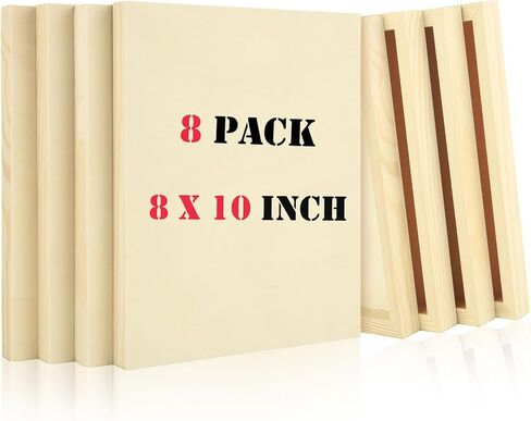 6PCS Wood Panels for Painting, 12 x 16 Inch Craft Wood Canvas Panel Boards Unfinished Wood Panels for Arts & Crafts, Wooden Painting Pouring Panel Board in Kuwait
