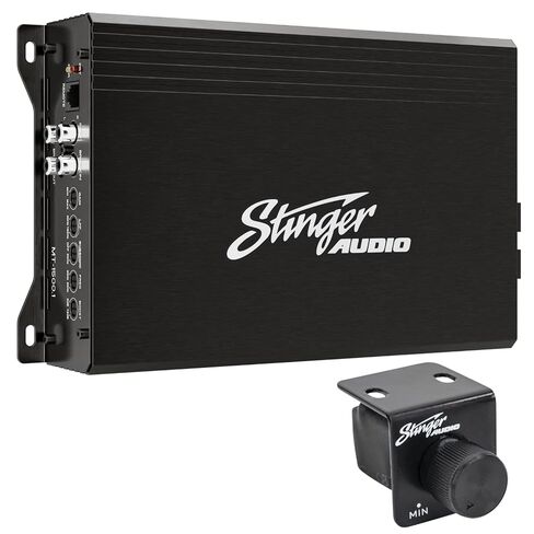 STINGER Audio MT-1000.1v2 Monoblock 1000 Watt RMS Car Audio Compact Subwoofer Amplifier w/Remote Subwoofer Level Control Bass Knob, Class D, Hexfet Mosfet, Subsonic Filter, Low-Pass Filter in Kuwait