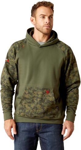 ARIAT FR DuraStretch Patriot Hoodie, Black Digi Camo, 3XLT in Kuwait