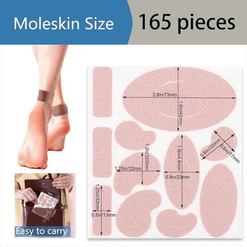 moleskin للأقدام - 2 "× 15 بوصة الشريط moleskin وسادة مرنة ، مثالية للركض ، المشي لمسافات طويلة ، والمشي - بسهولة إلى أي حجم - moleskin لون البشرة الداكنة للبثور (لفاتان) in Kuwait