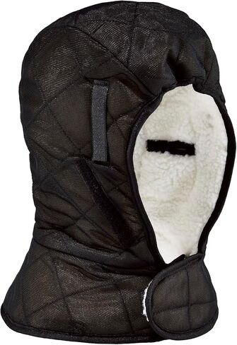 Winter Hard Hat Liner, Insulated, Sherpa Fleece Lined, Shoulder Length, Ergodyne N-Ferno 6952,Black in Kuwait