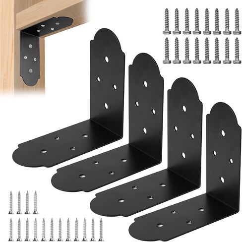 3" L Right Angle Bracket, 2 Pcs Heavy Duty Corner Brackets Carbon Steel Tie Plate Connector Braces for Timber, Furniture, Wood Support in Kuwait