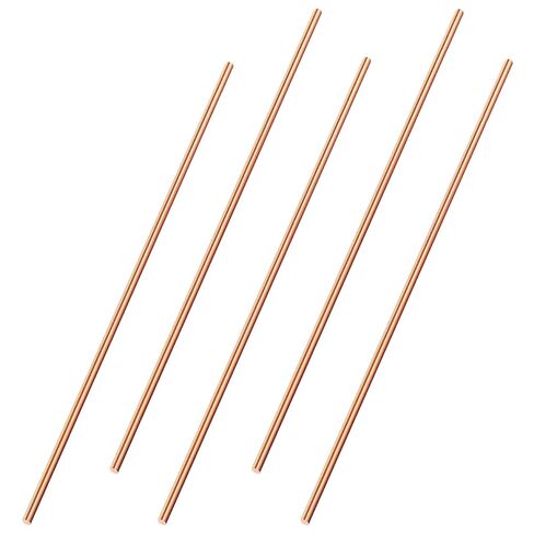 5 PCS Pure Copper Round Rod 1/8''(3mm) Dia 11.8'' Length Bare Copper Metal Rod Solid Copper Rod Lathe Bar Stock for Metal Crafts, Metal Working Hobbies in Kuwait
