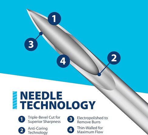 EasyTouch U-100 Insulin Syringe with Needle, 30G 0.3cc 1/2-Inch (12.7mm), Box of 100 in Kuwait