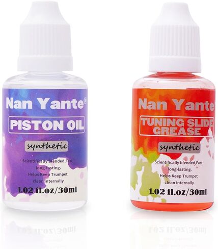 Premium Synthetic Tuning Slide Grease +Piston/Valve Oil for Trumpet, Trombone, French Horn, Tuba, Euphonium & other Brass Instruments,30ml (1.02 fl. Oz)/each bottle in Kuwait