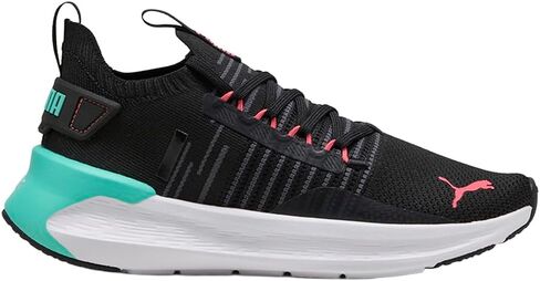 PUMA Women's Softride Symmetry Fuzion Running Shoes Sneaker, Black-Aquatic-Peach Frost, 8.5 in Saudi Arabia