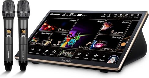 2024 InAndOn Chinese Karaoke System with Wireless Microphone, 18.5 inch Capacitive Touch Screen, 650K Cloud Song Library, YouTube Online Play, 4T in Kuwait