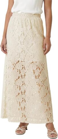 Urban CoCo Women's Elastic High Waisted Flowy A-Line Maxi Lace Skirt Summer Casual Long Skirts in Saudi Arabia