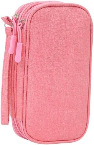 طبقة مزدوجة لوازم السكري مربع تخزين حالة سفر الأكياس الطبية لمجموعة اختبار مرض السكري ، عدادات الجلوكوز ، جهاز lancets ، lancets ، إبر القلم ، محاقن الأنسولين ، ملصقات ، منصات الإعدادية الكحول (أسود) in Kuwait
