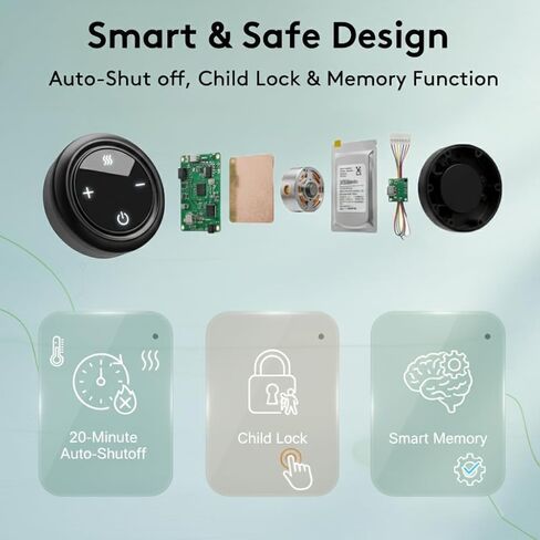 وسادة تسخين الكتف اللاسلكي مع التدليك ، وبطانة سريعة للحرارة والحرارة المخملية ، وشاشة LED لدرجة الحرارة والبطارية في الوقت الفعلي ، ودعامة مدلك الاهتزاز لتخفيف آلام الكفة في الرقبة والدوار ، وتناسب الرجال والنساء in Kuwait