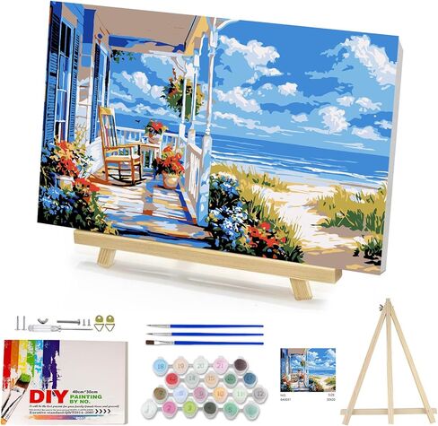 MAXBYE Paint by Numbers Adult Kits with Frame, DIY Acrylic Paint by Number Kit Crafts for Adults, Women with Flowers Head Framed Painting Kit Arts and Crafts for Home Wall Decor 12x16inch in Saudi Arabia