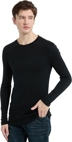 100% Merino Wool Men's Mid Weight Long Sleeve Thermal Shirt, 260gsm Undershirt, No-Odor Base Layer in Kuwait