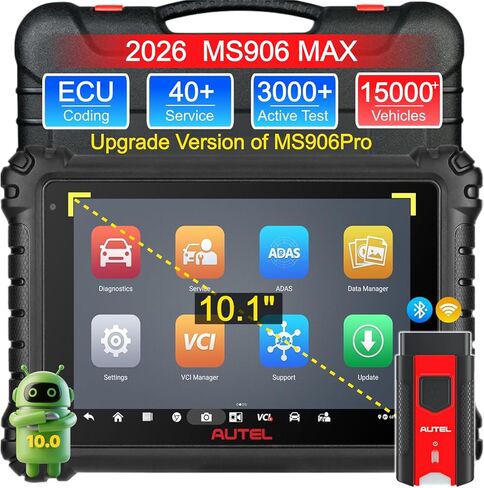 Autel Maxisys MS906 Max Scanner ، أفضل من MS906 PRO/MK906 PRO ، أعلى أداة مسح التشخيص ثنائي الاتجاه ، 2025 MX906MAX أعلى من MK900 MX900 MP900BT ، ترميز ECU ، CAN FD/DOIP ، AUTO SCH 2.0 ، FCA SGW in Kuwait
