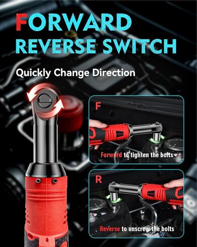Cordless Electric Ratchet Wrench Set 3/8", Upgraded 60 Ft-lbs 21V Powerful Ratchet Tool Kit, With LED Light Cordless Ratchet,Variable Speed,7 Sockets, 3" Extension Bar, 1/4" Adapter, 2*2000mAh Battery in Saudi Arabia