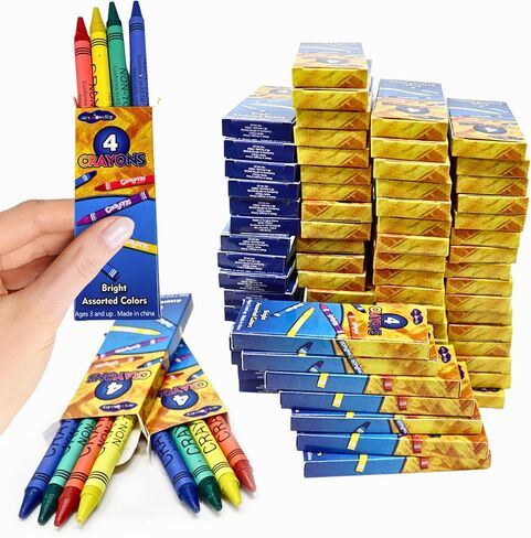 4E's Novelty 144 Sets of 4-Packs Bulk Crayons for Kids, Classroom Crayons 576 Bulk Classpack Teachers Supplies - Party Favors, Back to School Supplies, Restaurants, Birthday Party Favors Non-Toxic in Kuwait