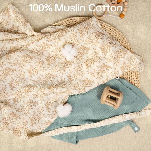 MEXXI Muslin Nursing Cover for Breastfeeding, Breathable Breastfeeding Cover for Women, Lightweight Nursing Blanket with Arch Neckline in Kuwait