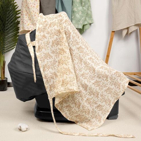 MEXXI Muslin Nursing Cover for Breastfeeding, Breathable Breastfeeding Cover for Women, Lightweight Nursing Blanket with Arch Neckline in Kuwait
