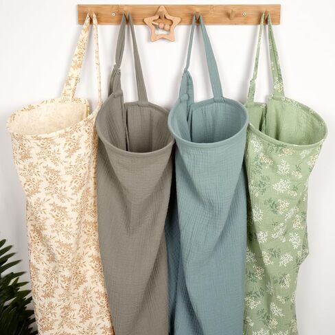 MEXXI Muslin Nursing Cover for Breastfeeding, Breathable Breastfeeding Cover for Women, Lightweight Nursing Blanket with Arch Neckline in Kuwait