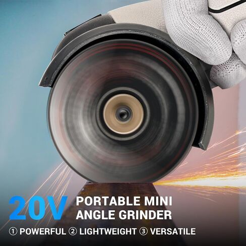 Angle Grinder Tool, Cordless Mini Angle Grinder Brushed with 2pcs 16.8V 2000mAh Battery 5-Cutting Discs 28000rpm,Power Angle Grinder for Wood Metal Stone Concrete (Brush) in Kuwait