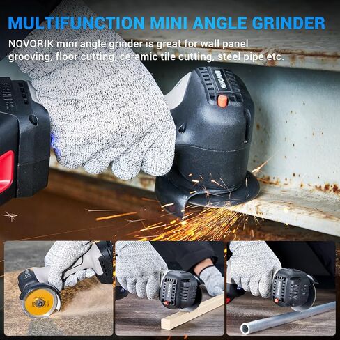 Angle Grinder Tool, Cordless Mini Angle Grinder Brushed with 2pcs 16.8V 2000mAh Battery 5-Cutting Discs 28000rpm,Power Angle Grinder for Wood Metal Stone Concrete (Brush) in Kuwait
