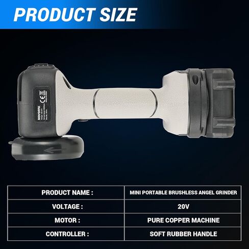 Angle Grinder Tool, Cordless Mini Angle Grinder Brushed with 2pcs 16.8V 2000mAh Battery 5-Cutting Discs 28000rpm,Power Angle Grinder for Wood Metal Stone Concrete (Brush) in Kuwait