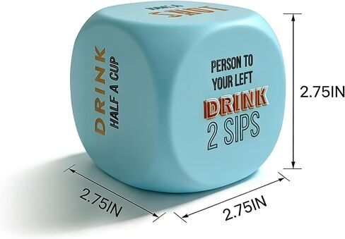 Jumbo Drinking Dice Game for Adults Party, 2.75"Giant Fun Beer Dice Bar Game EVA Foam Dice, Travel Game (Yellow) in Saudi Arabia