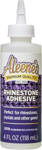 Aleene's Rhinestone Adhesive, Permanent Multi-Surface Liquid Glue for Jewels, Crystals, Rhinestones, Fashion & Decor Embellishments - Dries Clear & Flexible on Fabric, 4 fl oz in Kuwait