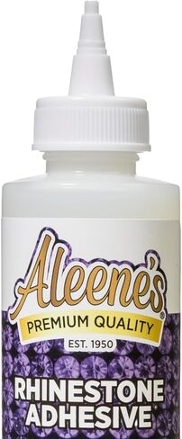 Aleene's Rhinestone Adhesive, Permanent Multi-Surface Liquid Glue for Jewels, Crystals, Rhinestones, Fashion & Decor Embellishments - Dries Clear & Flexible on Fabric, 4 fl oz in Kuwait