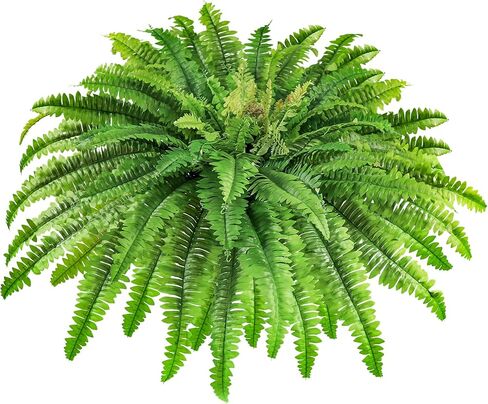 45" Fake Ferns Artificial Plants Large, 63 Fronds Artificial Ferns for Outdoors and Indoors, Faux Fern Greenery Suitable for Planter Hanging Garden Porch Office Decor in Saudi Arabia