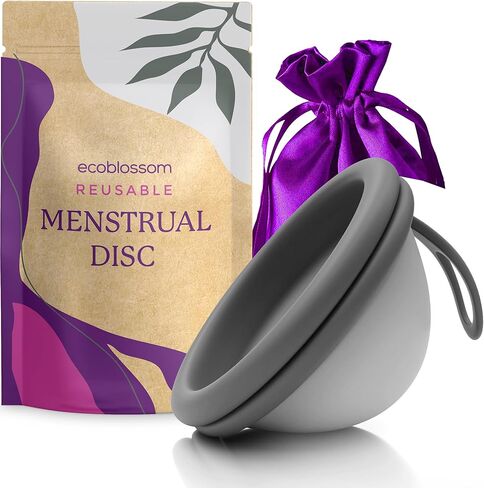 Ecoblossom Complete Menstrual Disc Kit - Small & Large Reusable Period Discs, Silicone Sterilizer Holder, Cleansing Wash, Water-Based Lube, and Easy-Insert Cup Applicator - All Inclusive Set in Kuwait
