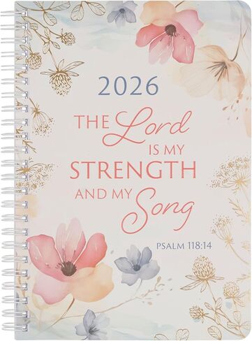 Christian Art Gifts 2026 Compact Spiral-bound 12 Month Planner for Women: Be Still & Know Encouraging Scripture, Daily Planning, Organizing, Reminders, Appointments, Cute Teal Multicolor Floral & Gold in Kuwait