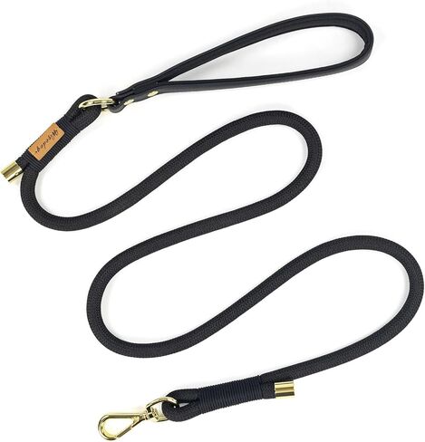 مقود الكلاب من حبل البوليستر من Wisedog عالي التحمل مع مقبض مبطن ناعم ومريح، مقود متين ومضفر للحيوانات الأليفة بطول 5 أقدام/6 أقدام للكلاب الصغيرة والمتوسطة والكبيرة (أرجواني أرجواني، M|5 قدم × 0.5 بوصة) in Kuwait