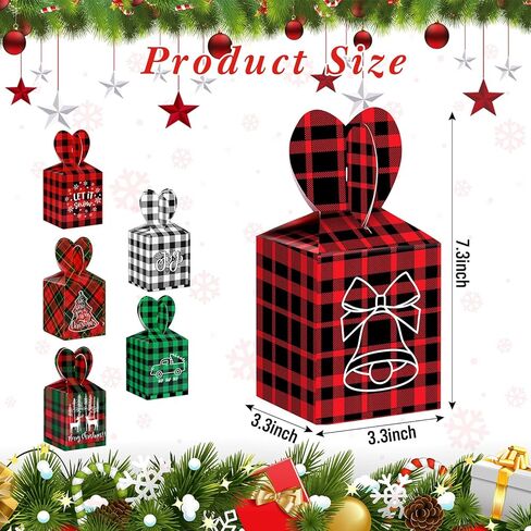 24 حزمة من صناديق هدايا عيد الميلاد ثلاثية الأبعاد لعيد الميلاد، صناديق هدايا عيد الميلاد، صناديق كوكي من الورق المقوى لعيد الميلاد، صناديق تغليف عشية عيد الميلاد، صناديق شبكية لهدايا حفلات عيد الميلاد وتغليف الهدايا (منقوشة متعددة الألوان) in Kuwait