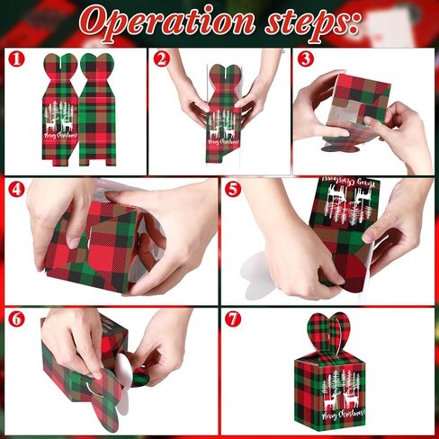 24 حزمة من صناديق هدايا عيد الميلاد ثلاثية الأبعاد لعيد الميلاد، صناديق هدايا عيد الميلاد، صناديق كوكي من الورق المقوى لعيد الميلاد، صناديق تغليف عشية عيد الميلاد، صناديق شبكية لهدايا حفلات عيد الميلاد وتغليف الهدايا (منقوشة متعددة الألوان) in Kuwait