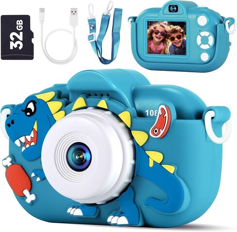 Kids Toy Camera, for Boys Girls Age 3-8, Digital Video Camera with Stickers, Cute Case and 32GB SD Card in Saudi Arabia