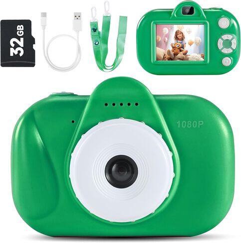 Kids Toy Camera, for Boys Girls Age 3-8, Digital Video Camera with Stickers, Cute Case and 32GB SD Card in Saudi Arabia