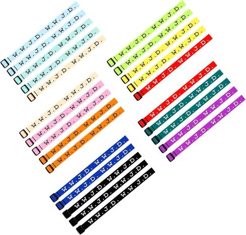 YANCHUN 25 Pcs WWJD Bracelets What Would Jesus Do Bracelets for Women Religious Christian Bracelets WWJD Bracelets Pack Jesus Bracelets Christmas Gifts for Women Men Teenagers in Kuwait