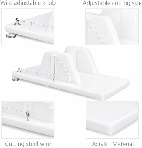 قطاعة صابون سلكية خشبية، Cortador De Jabones Artesanales، أداة تقطيع الأسلاك مع مقياس الحجم لشموع زبدة الجبن والصابون المصنوعة يدويًا in Kuwait