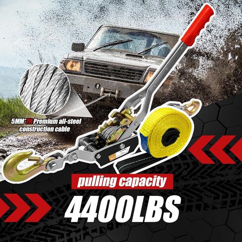 2T 10ft تعال على طول Winch Heavy Duty ، 2 التروس تأتي على طول أداة سحب ، و Winch Winch Puller 2 ، وتأتي إلى أدوات Ratchet Power Power ، وأداة Ratchet اليدوية لرفع القطر in Kuwait