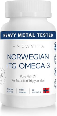 نرويجية RTG Omega 3 زيت السمك من أجل تعزيز الدماغ والقلب ، زيت السمك الدهون الثلاثية أوميغا 3 ، 300 DHA 600 EPA Omega 3 Softgels الأحماض الدهنية الأساسية للعينين والجلد والمفاصل ، 1200 ملغ ، 60 حصص in Saudi Arabia