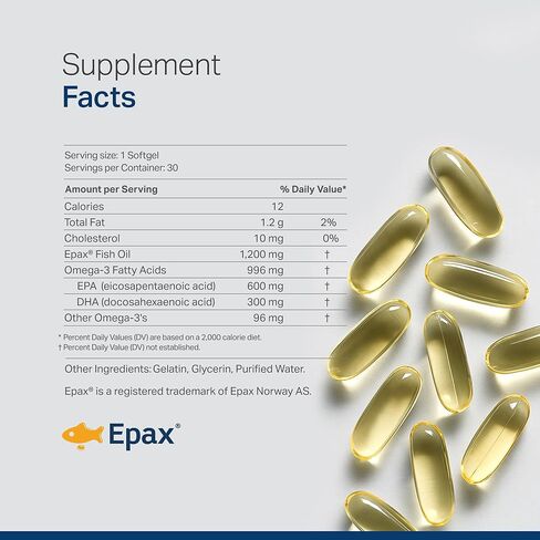 نرويجية RTG Omega 3 زيت السمك من أجل تعزيز الدماغ والقلب ، زيت السمك الدهون الثلاثية أوميغا 3 ، 300 DHA 600 EPA Omega 3 Softgels الأحماض الدهنية الأساسية للعينين والجلد والمفاصل ، 1200 ملغ ، 60 حصص in Saudi Arabia