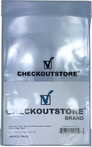 (200) أكياس الكتب الهزلية الشفافة من CheckOutStore (غطاء قابل للإغلاق/سميك) in Kuwait