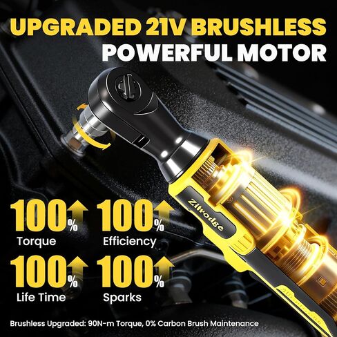 3/8" Cordless Electric Ratchet Wrench Set With Multi Drill Bits, 66FT-LBS 250 PRM Power Ratchet Wrench, 21V Ratchet Tool Kit, Variable Speed, 7 Sockets, LED Light, 1/4" and 1/2" Adapter, 2 Batteries in Saudi Arabia