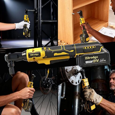 3/8" Cordless Electric Ratchet Wrench Set With Multi Drill Bits, 66FT-LBS 250 PRM Power Ratchet Wrench, 21V Ratchet Tool Kit, Variable Speed, 7 Sockets, LED Light, 1/4" and 1/2" Adapter, 2 Batteries in Saudi Arabia