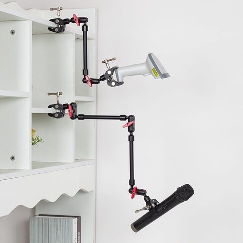 حامل كاميرا بذراع سحري مرن، حامل ثلاثي قابل للتعديل مع مفاصل متعددة، حامل هاتف محمول قابل للتعديل للمكتب (ذراع 23 بوصة + 2 مشبك) in Kuwait