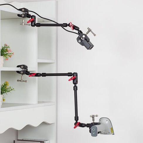 حامل كاميرا بذراع سحري مرن، حامل ثلاثي قابل للتعديل مع مفاصل متعددة، حامل هاتف محمول قابل للتعديل للمكتب (ذراع 23 بوصة + 2 مشبك) in Kuwait